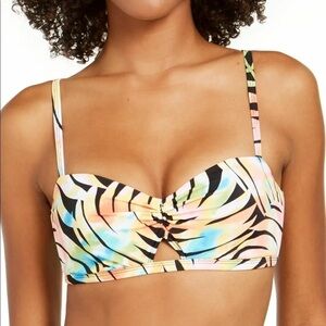 SUNDAZED PARADISE PALM Printed Becky Bra Sized Bikini Swim Top